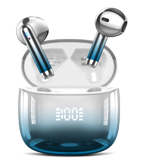 Bluetooth Earphones LED Blue