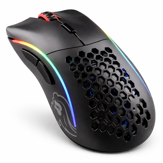Gaming mouse with RGB lighting on a white background